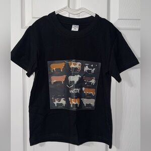 Kids Black T-Shirt with Animal Print